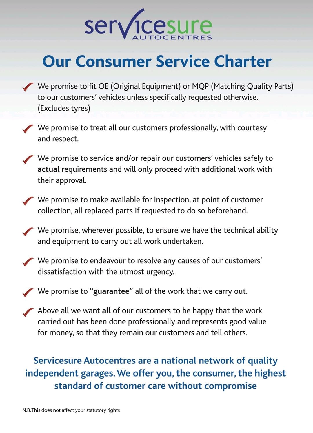 customer service charter